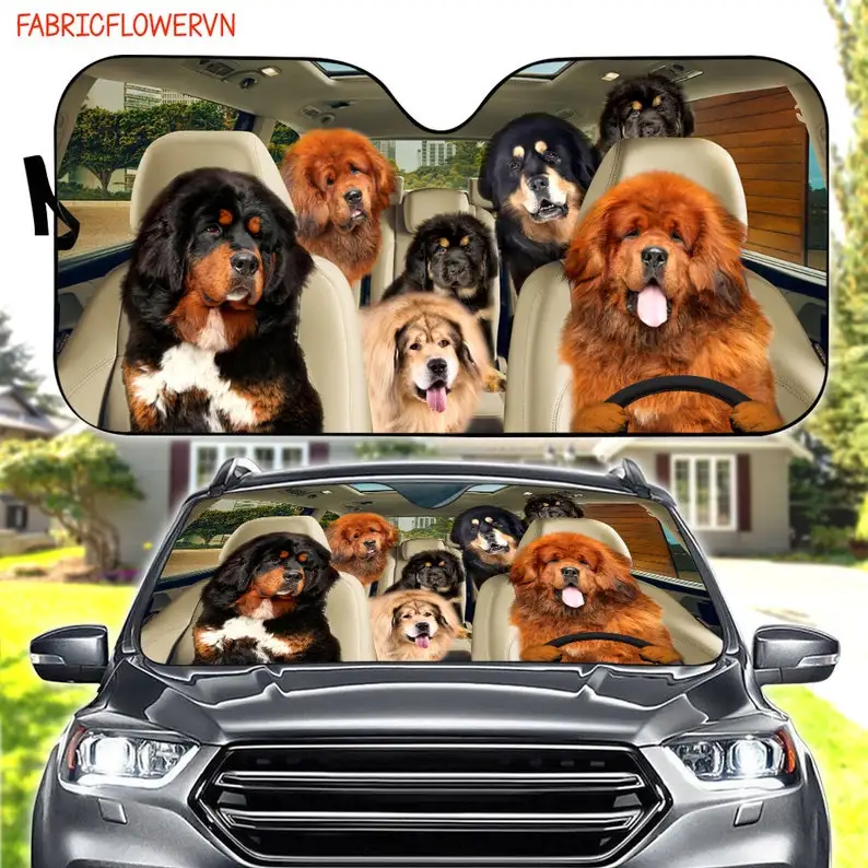 Tibetan Mastiff Car Sunshade, Tibetan Mastiff Car Decoration, Dog Windshield, Dog Lovers Gift, Dog Car Sunshade, Gift For Mom, G