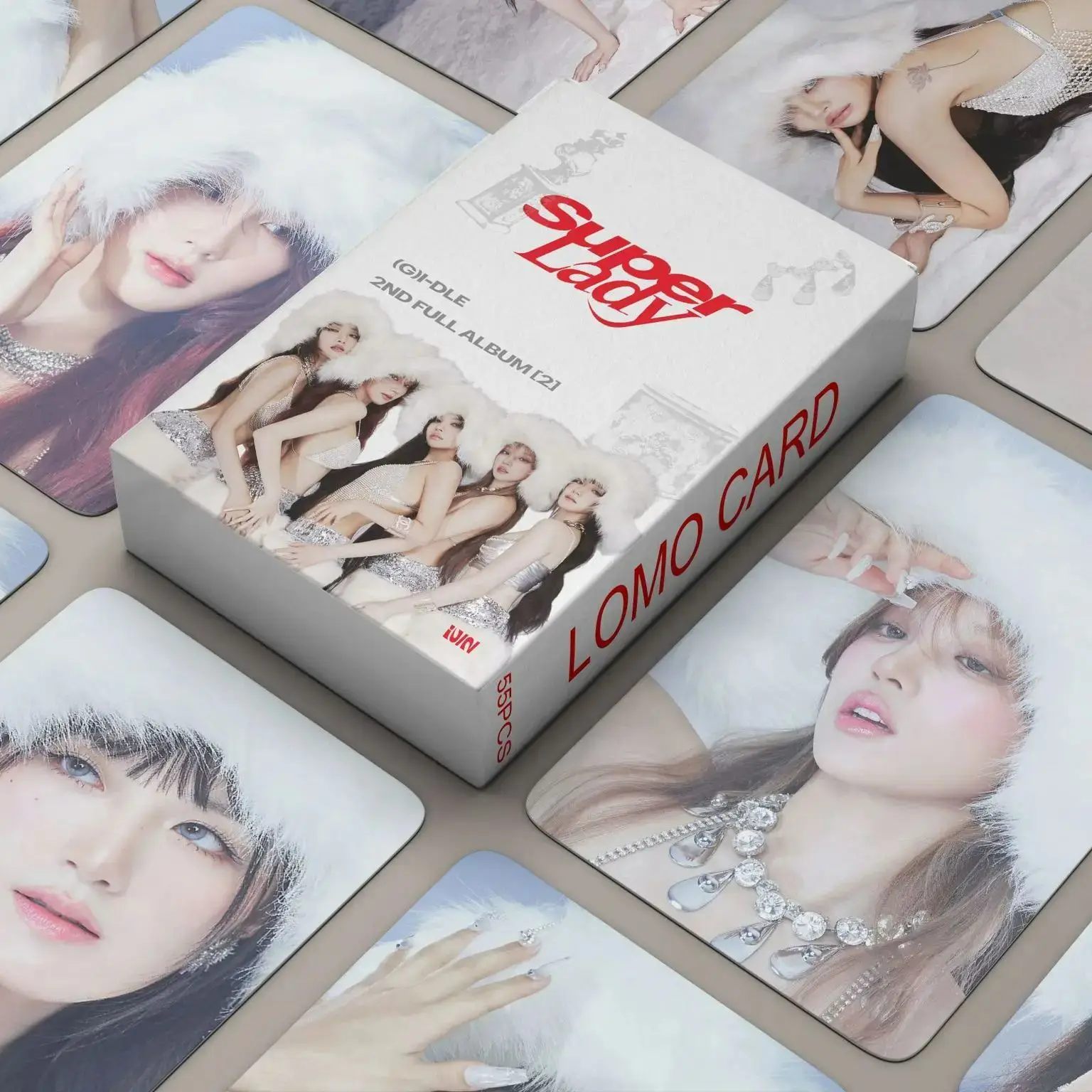 

55PCS Kpop Gidle Lomo 2Nd Super Lady New Album Photocard (G)-IDLE Photos Print Card High Quality Fans Collection