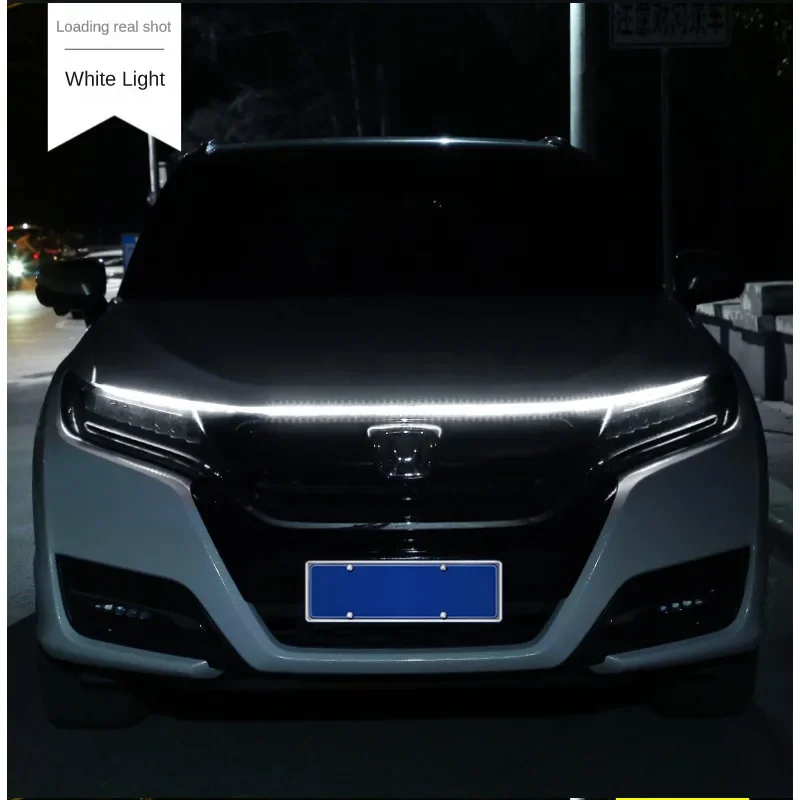 New LED Car Hood Atmospheric Light Strip Waterproof Car Exterior Lighting Decorative Headlights Ambient Lights Universal Car