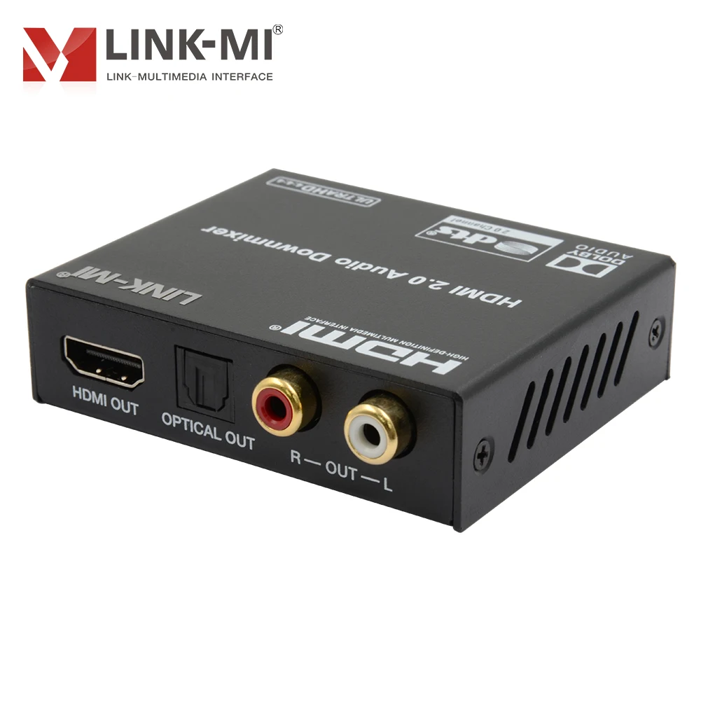 Аудиоэкстрактор HDMI 18 Гбит/с 4K при 60 Гц с аудио Downmix Источник HDMI для цифровых оптических/аналогового стерео Аудиовыходы L/R HDMI Audio