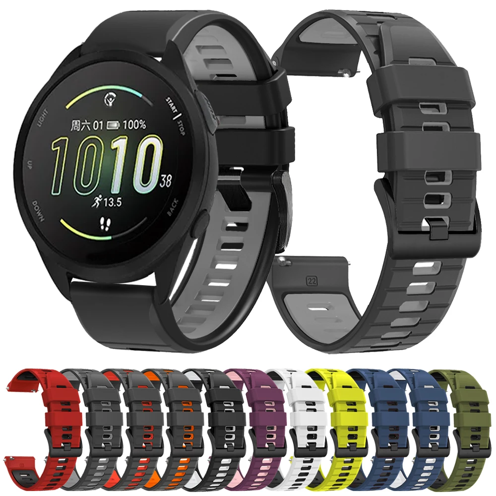 Correa de silicona para reloj inteligente Garmin Forerunner 165 55 155 245 Music/Vivoactive 5/Venu 2 Plus/Sq2, pulsera deportiva de 20mm