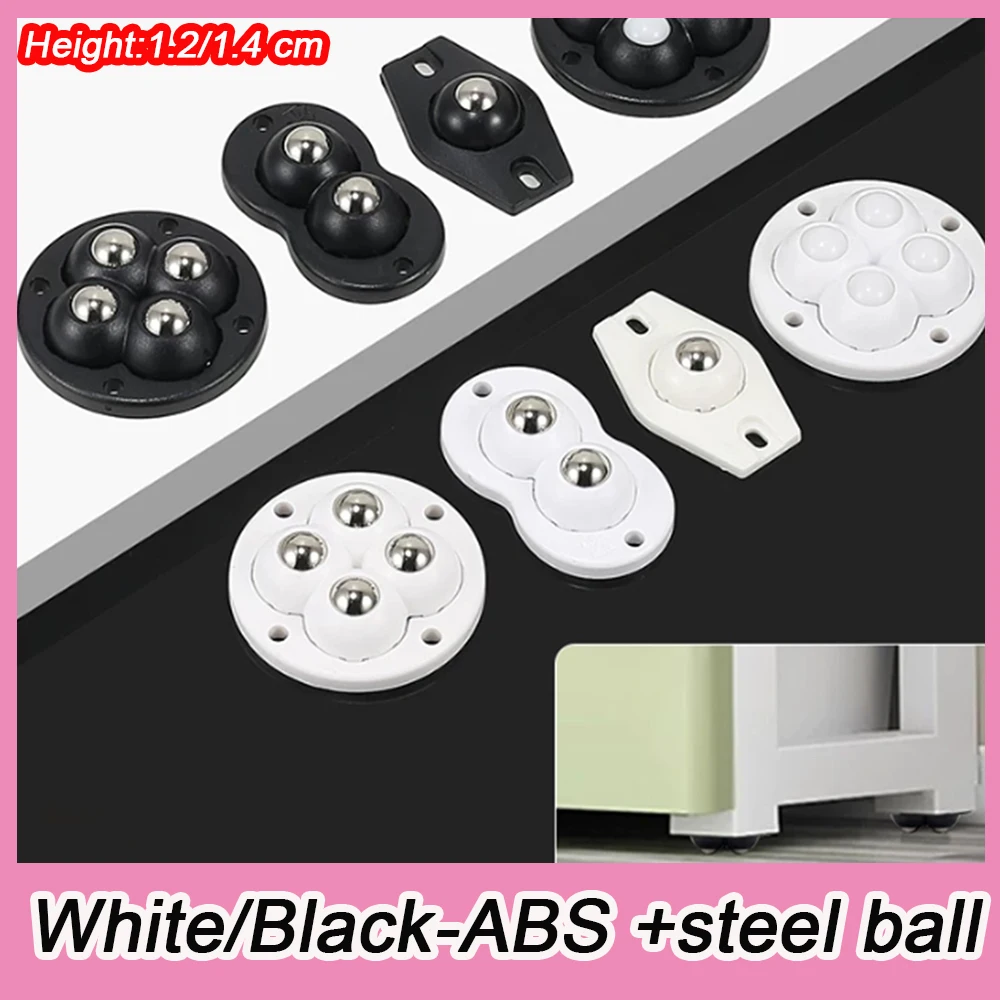 4-16Pcs Furniture Wheel Self Adhesive Silent Casters Stainless Steel/Nylon Roller 360° Rotating Pulley Cabinet Universal Wheels