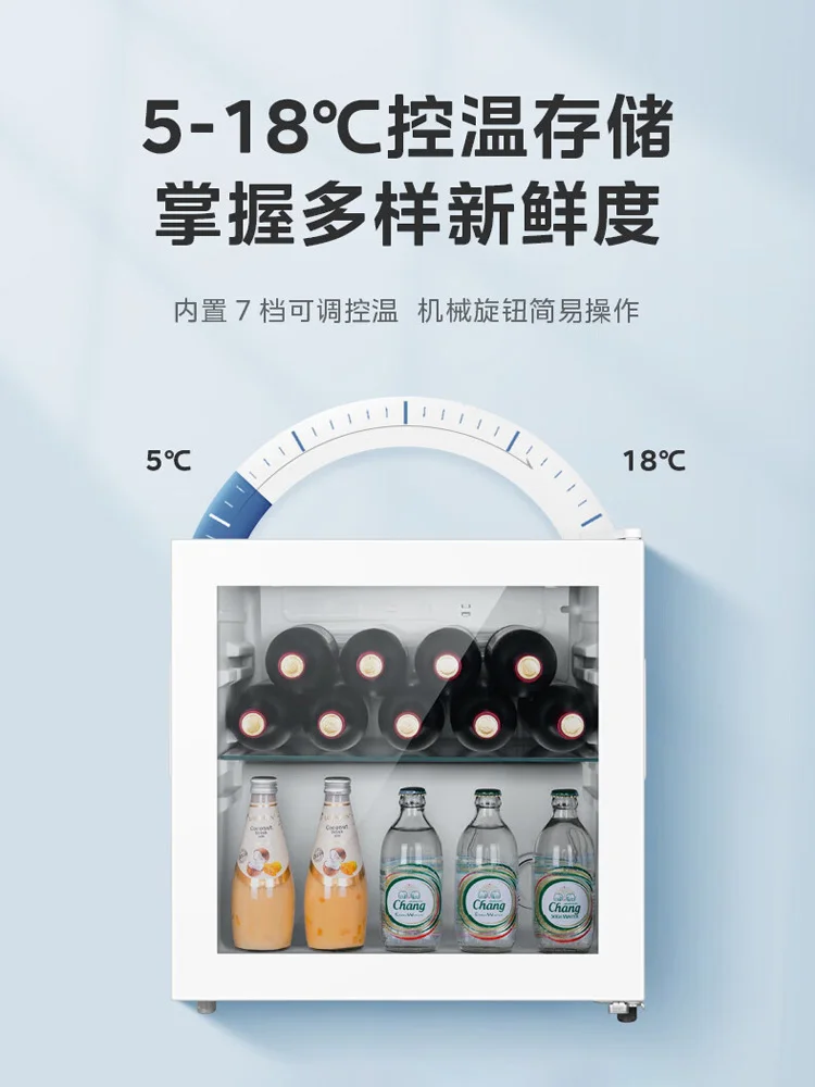 Ice bar household refrigerated fresh-keeping cabinet small mini 45 liters living room transparent