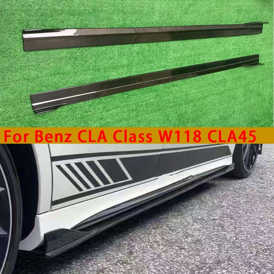 Per Mercedes Benz classe CLA W118 CLA45 CLA35 gonna laterale in fibra di carbonio paraurti laterale splitter minigonne laterali Cupwings pannello