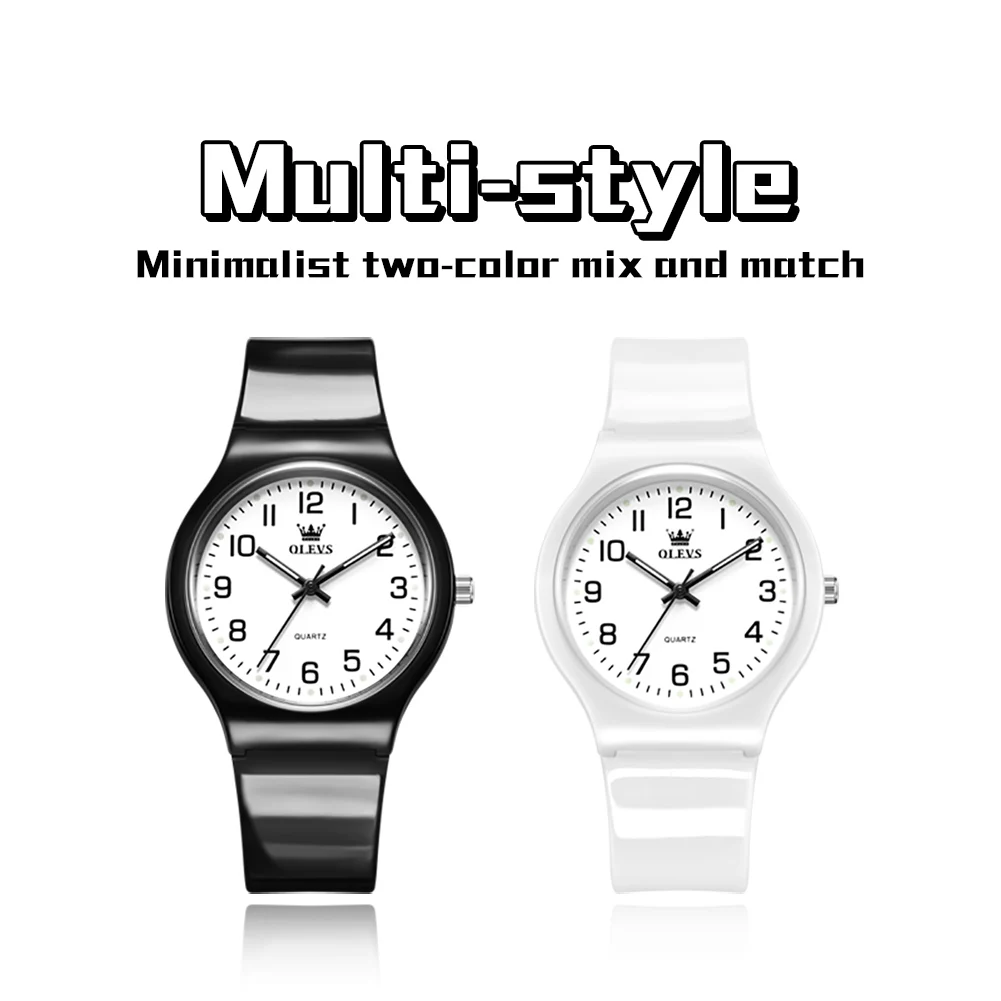 OLEVS 5648 Orologio da donna Orologio da polso al quarzo semplice moda originale Orologio da donna luminoso impermeabile Orologio da studente digitale Reloj