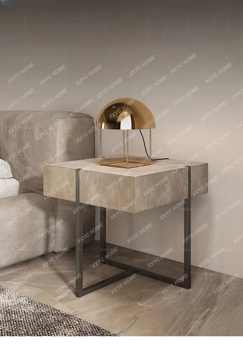 DD  minimalist bedside table rack modern minimalist bedside table light luxury new high-end microfiber leather