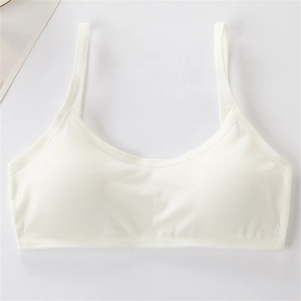 Girls Underwear Without Steel Rings Thin Cotton And Sports Summer Bra Double Layer Suspender Breathable Sponge Pad Camisole