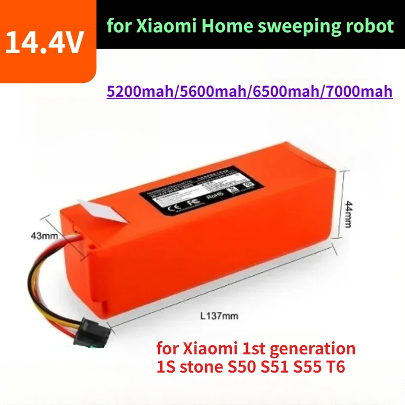 

14.4V for Xiaomi Home Sweeping Robot for Xiaomi 1st Generation 1S Stone S50 S51 S55 T6 Small Watt C10 Lithium Battery