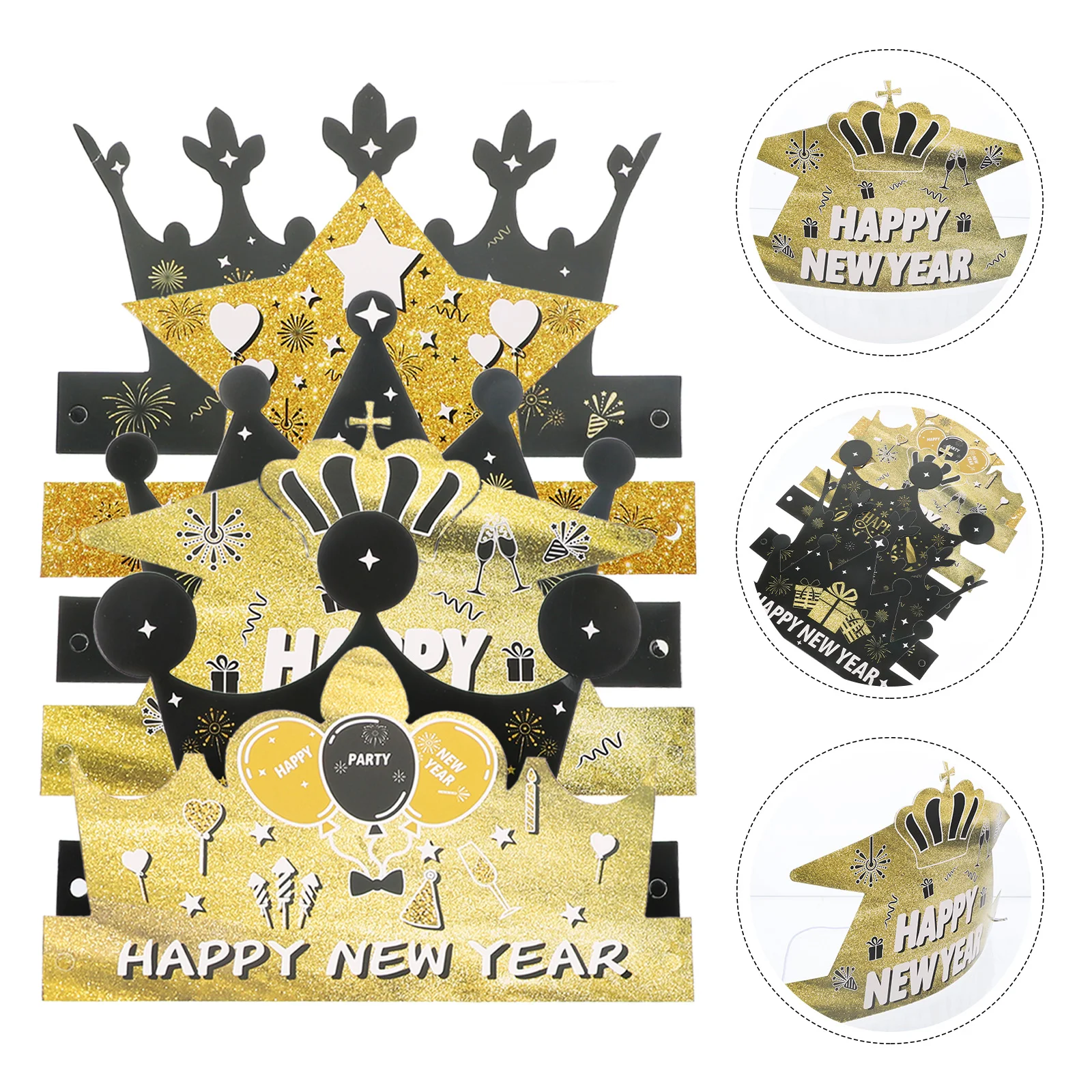 6 Pcs New Year Paper Hat Themed Christmas Gifts Happy 2024hats Eve Party Year's for Adults Costume Crown