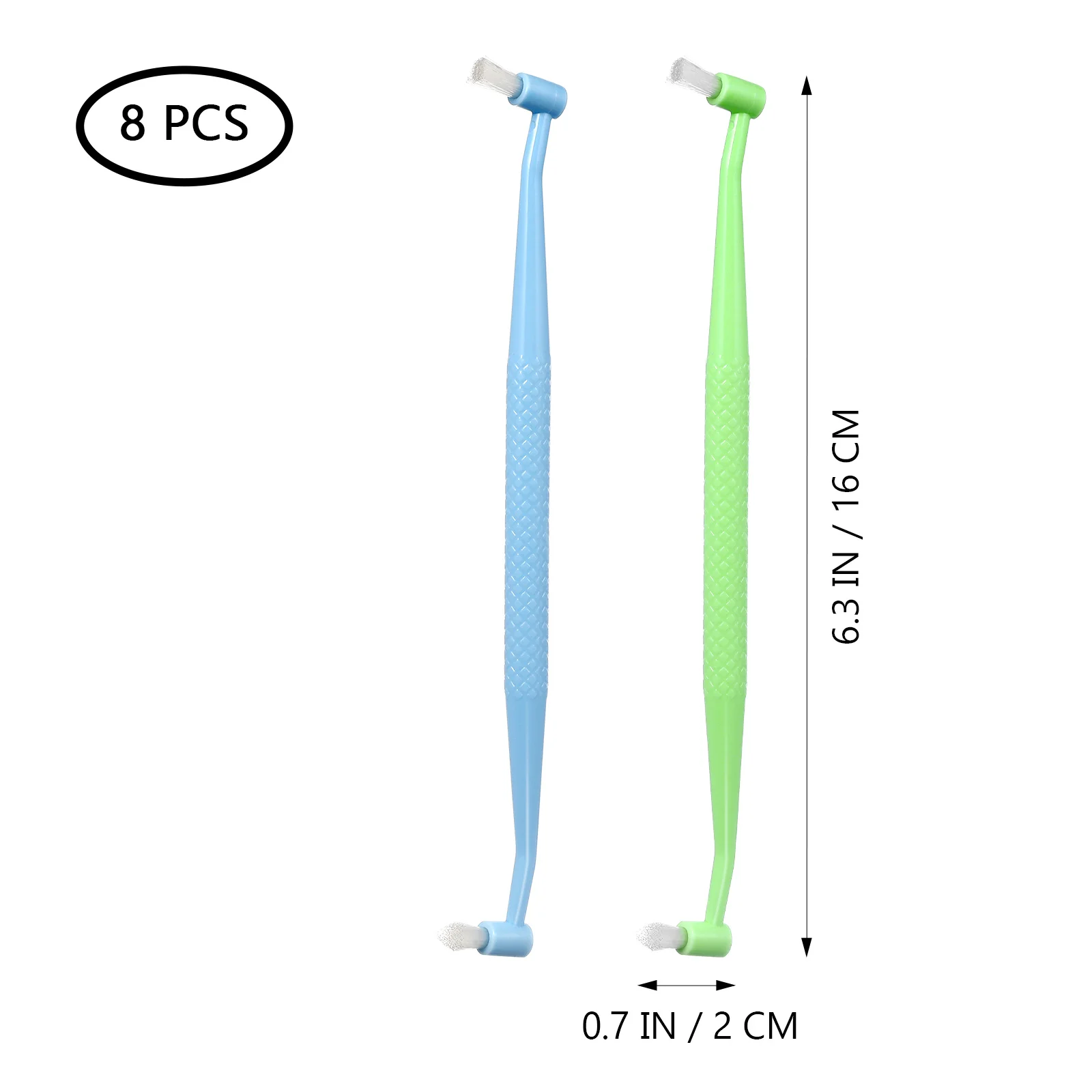 8pcs Double Ended Toothbrush Dual Head For Braces Teeth Cleaning Interspace Orthodontic Soft Bristle Detail Gum Care Tool