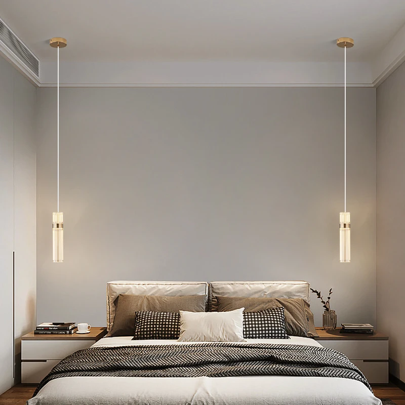 Bedroom Bedside Long Pendant Lights Living Room Background Wall Modern Simple Luxury Nordic Entry Hall Bar Table Chandelier