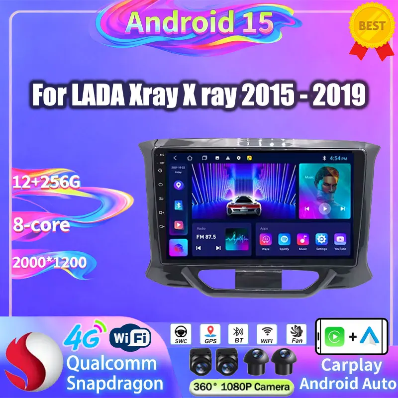 Android 15 Car Radio For LADA Xray X ray 2015 - 2019 Wireless Carplay Auto QLED DSP GPS Multimedia Video Player 2Din Head Unit