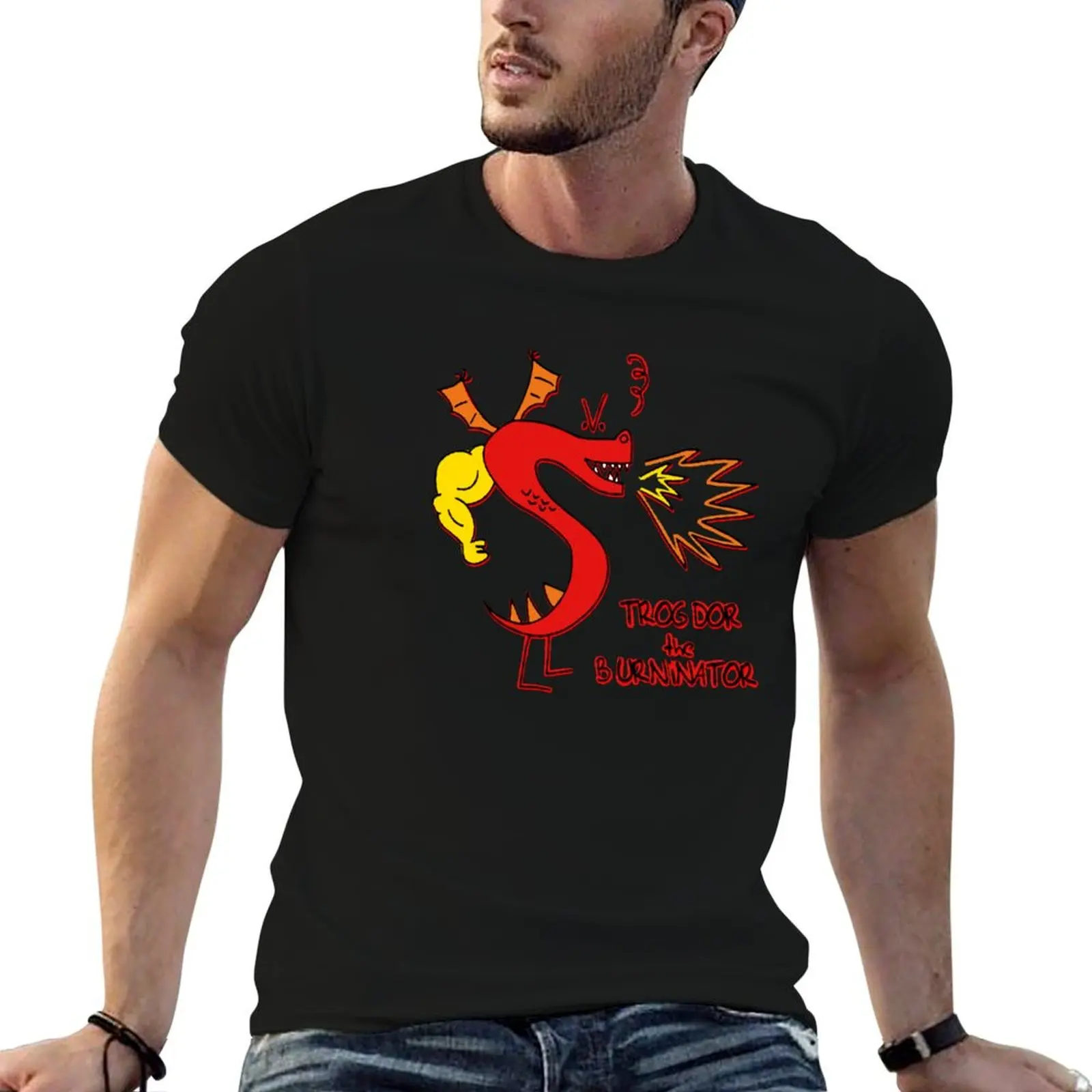 Trogdor The Burninator T-Shirt summer top sweat quick drying cheap stuff Men's cotton t-shirt