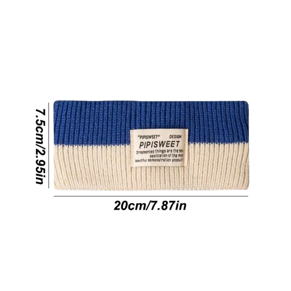 عصابة رأس محبوكة قابلة للتمدد ناعمة واسعة للتمرين، عصابة رأس من غزل الصوف بألوان متباينة للأولاد