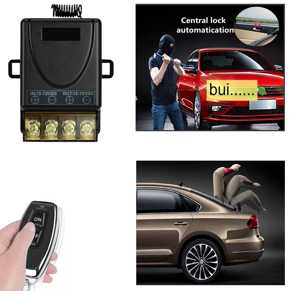 DIY Wireless 433MHz Universal Remote Control Switch dc 12v 24v 48v 60v 72v 30a High Power Relay Receiver Modulefor Car WaterPump