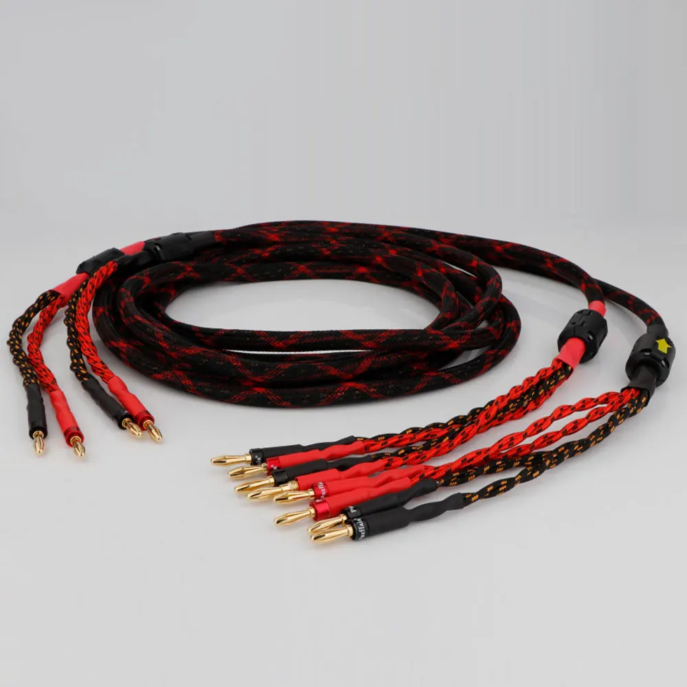 Alta Pureza Cobre Altifalante Fio, Par de Western Electric Speaker Cable, 16 núcleos, HiFi Audiophile Cable, Áudio Estender Fio