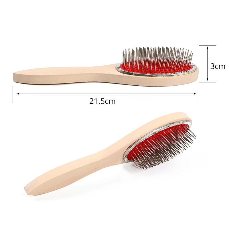 Yajukai 1Pc Brush Hair Wig Care Women Natural Healthy Bamboo Wooden Handle Needle Scalp Anti-Static Hair Brush Comb