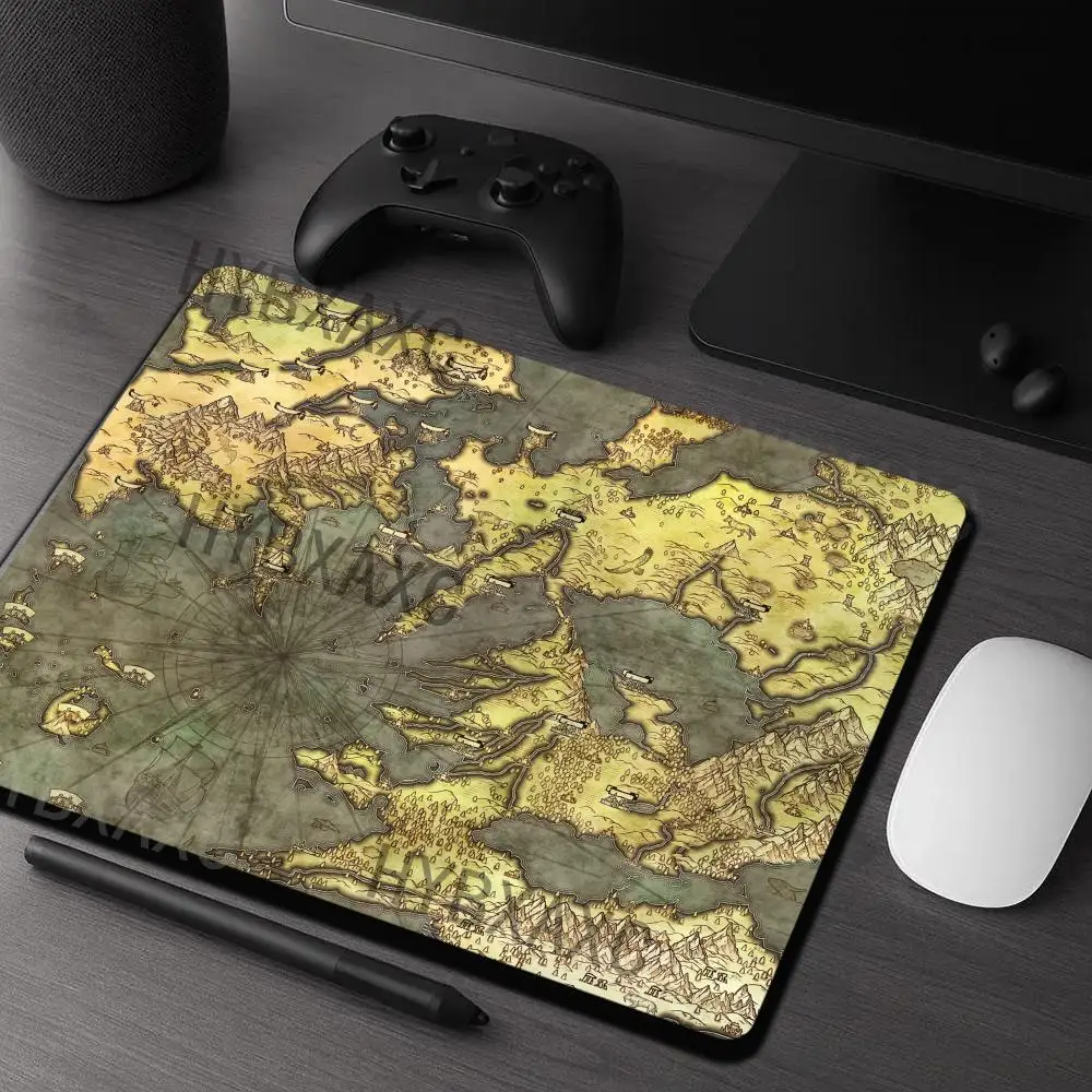 HYBXAXC Medieval Nautical Small Map Mouse Pad Non-Slip Desk Mat Retro Ocean Exploration Print Gaming Mousepad for PC Laptop