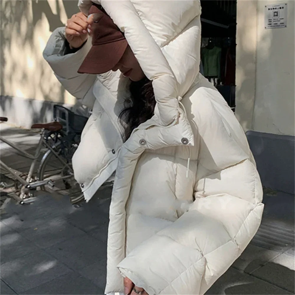 

Осенне-зимнее пальто 2025 года, корейская мода, толстые теплые парки, свободная женская куртка, розовая куртка, верхняя одежда, топы, короткий пуховик с капюшоном