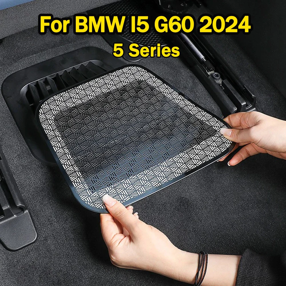 

For BMW I5 G60 2024 Interior Under Seat Condition Anti Dust Panel Frame Stainless Steel Car Air Outlet Protective Cover