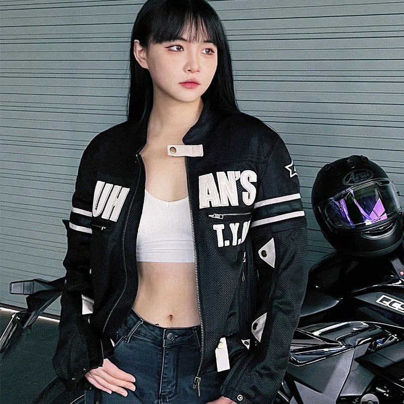 

DUHAN Breathable Women Motorcycle Jacket Cycling Suit Men's Fall Jacket Racing Suit Detachable Short-Sleeved Mesh Suit
