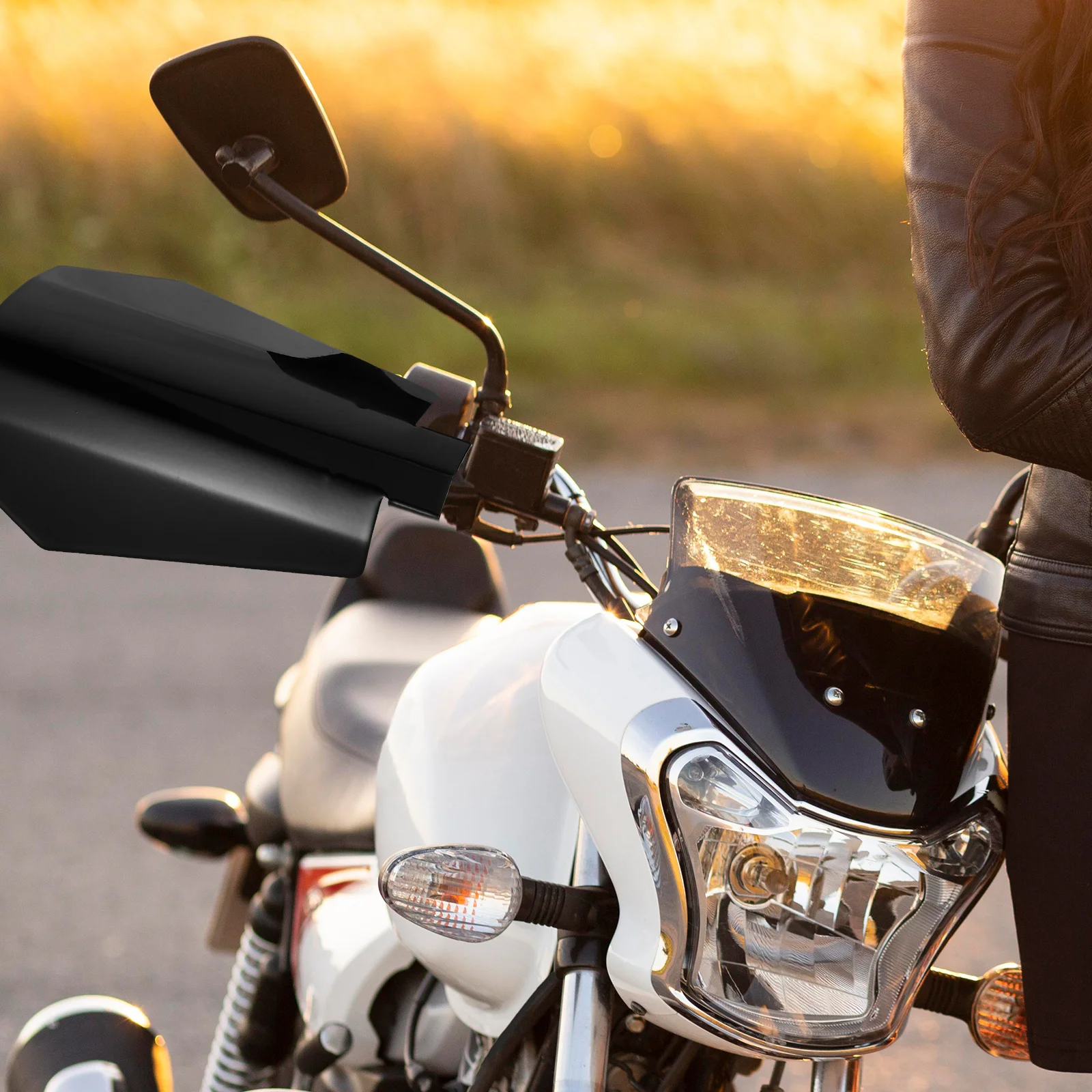 1 par universal motocicleta protetor de mão guiador guarda capa protetora de aço inoxidável à prova vento para moto