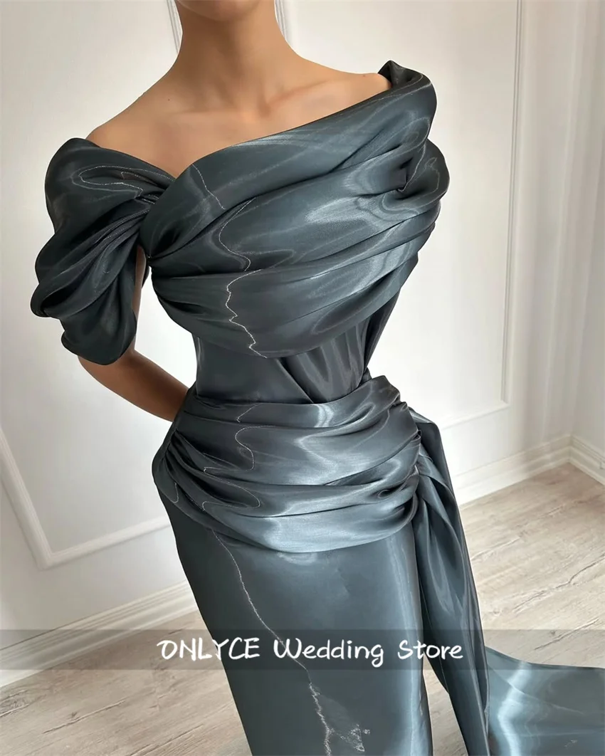

Glitter Formal Prom Dresse 2025 Off Shoulder Pleats Glitter Wedding Party Birthday Party Evening Gowns Customized