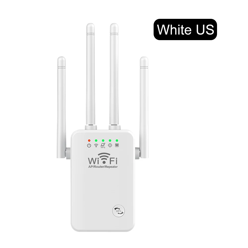 WiFi Extender Booster 2.4 GHz Wireless Internet Repeater 300Mbps Easy Setup 4 Antenna Long Range for Home with Ethernet Port