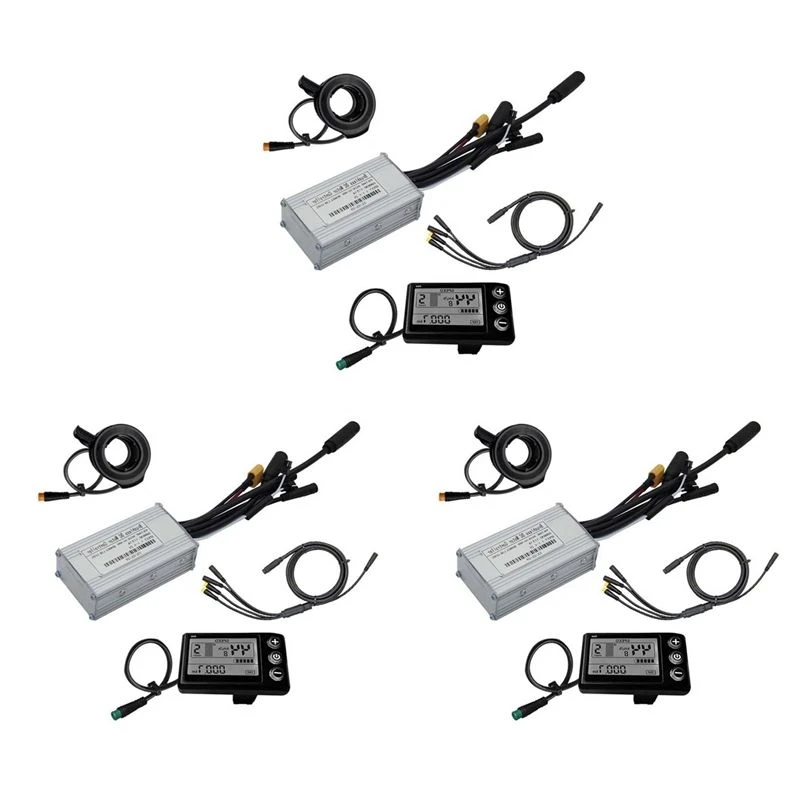 T22C 3X Three Mode Ebike Sine Wave Controller 24V/36V/48V 17A With S866 LCD Display Waterproof Connector For 350W Ebike