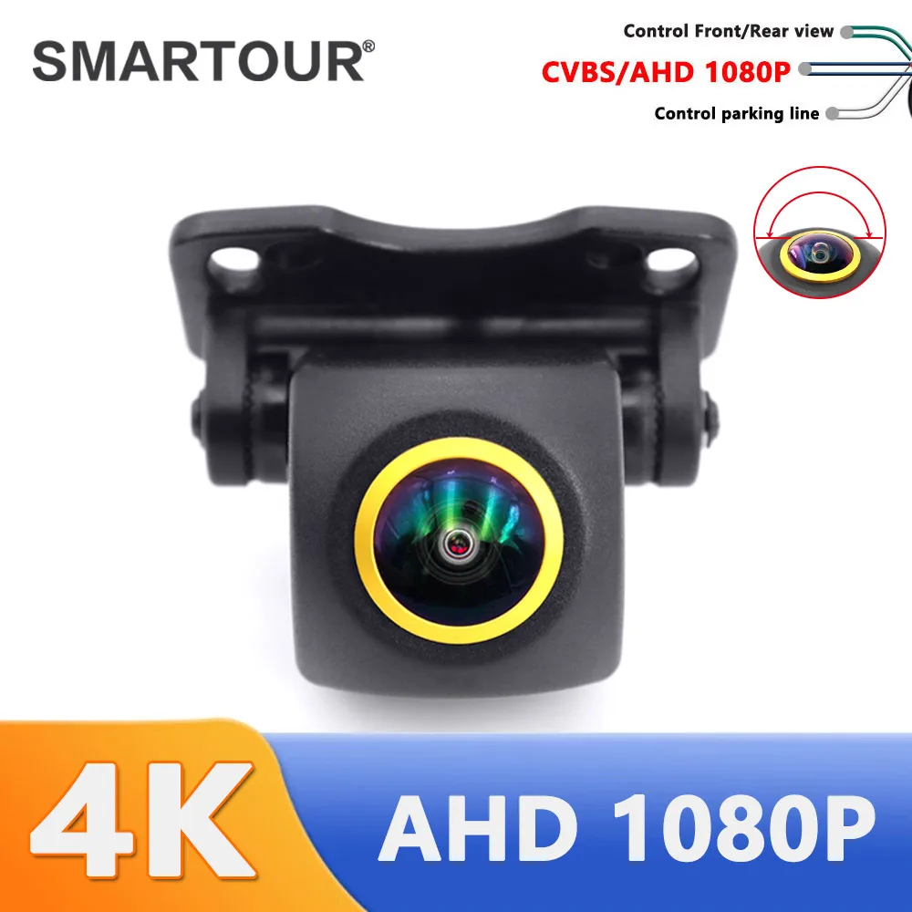 Smartour 180 stopni 1080p Szerokokątna kamera cofania HD Automatyczna kamera cofania Samochodowa kamera cofania Noktowizor Kamera wspomagająca parkowanie