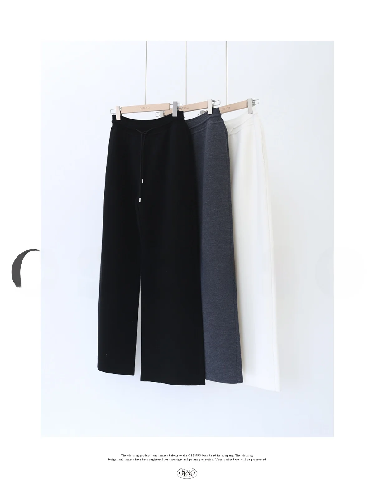 

Широкие вязаные шерстяные брюки Osenso для женщин: осенне-зимние, прямого кроя, удобные повседневные