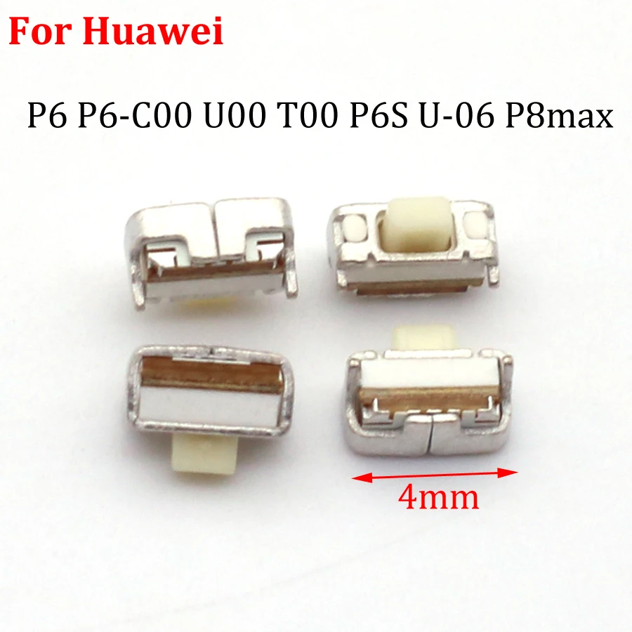 10pcs/lot 4mm Power On Off Switch Volume Key Button replacement repair parts for Huawei Ascend P6 P6-C00 U00 T00 P6S U-06 P8max