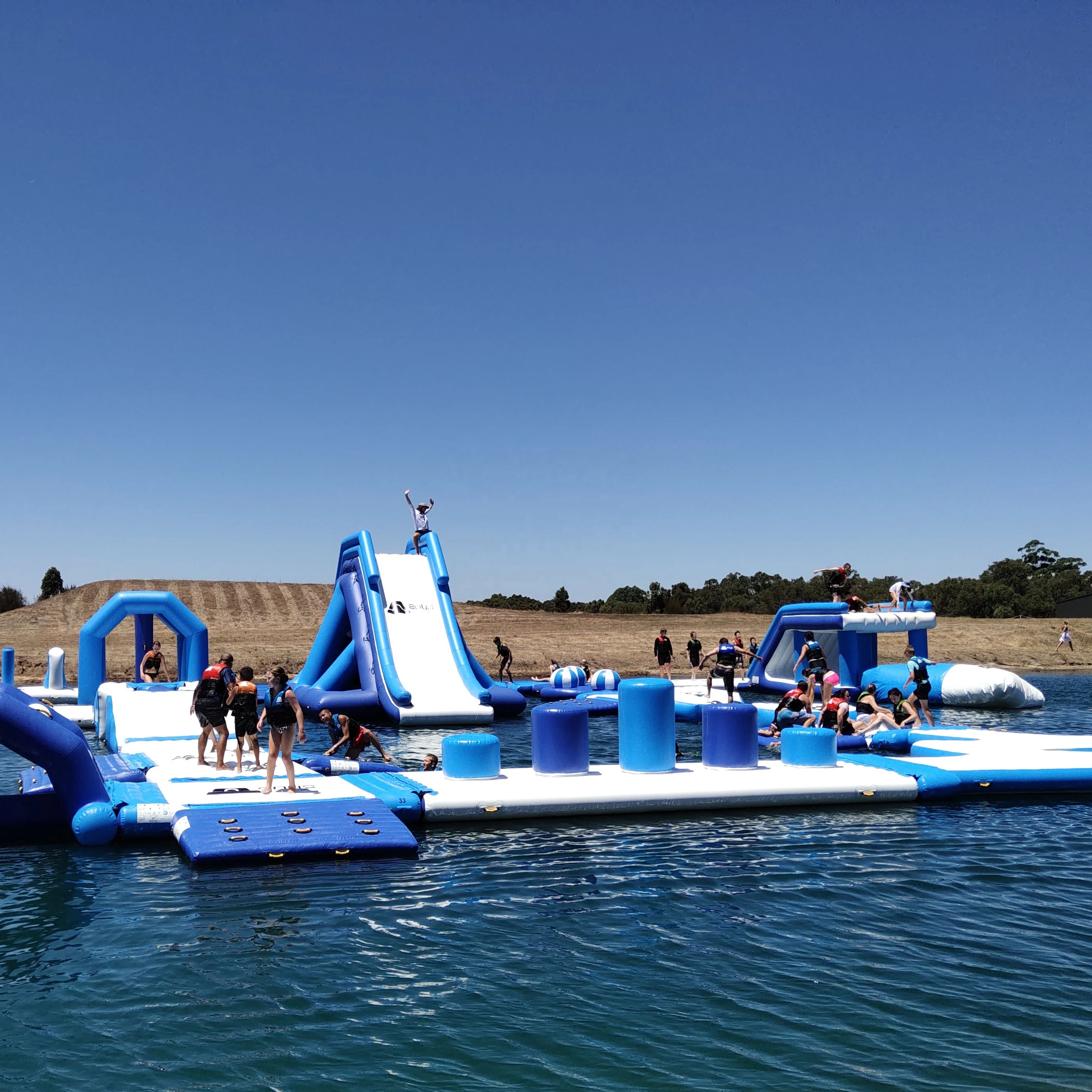 Bouncia Inflatable Water Park  in Stock with TUV Certification for Adults and Kids