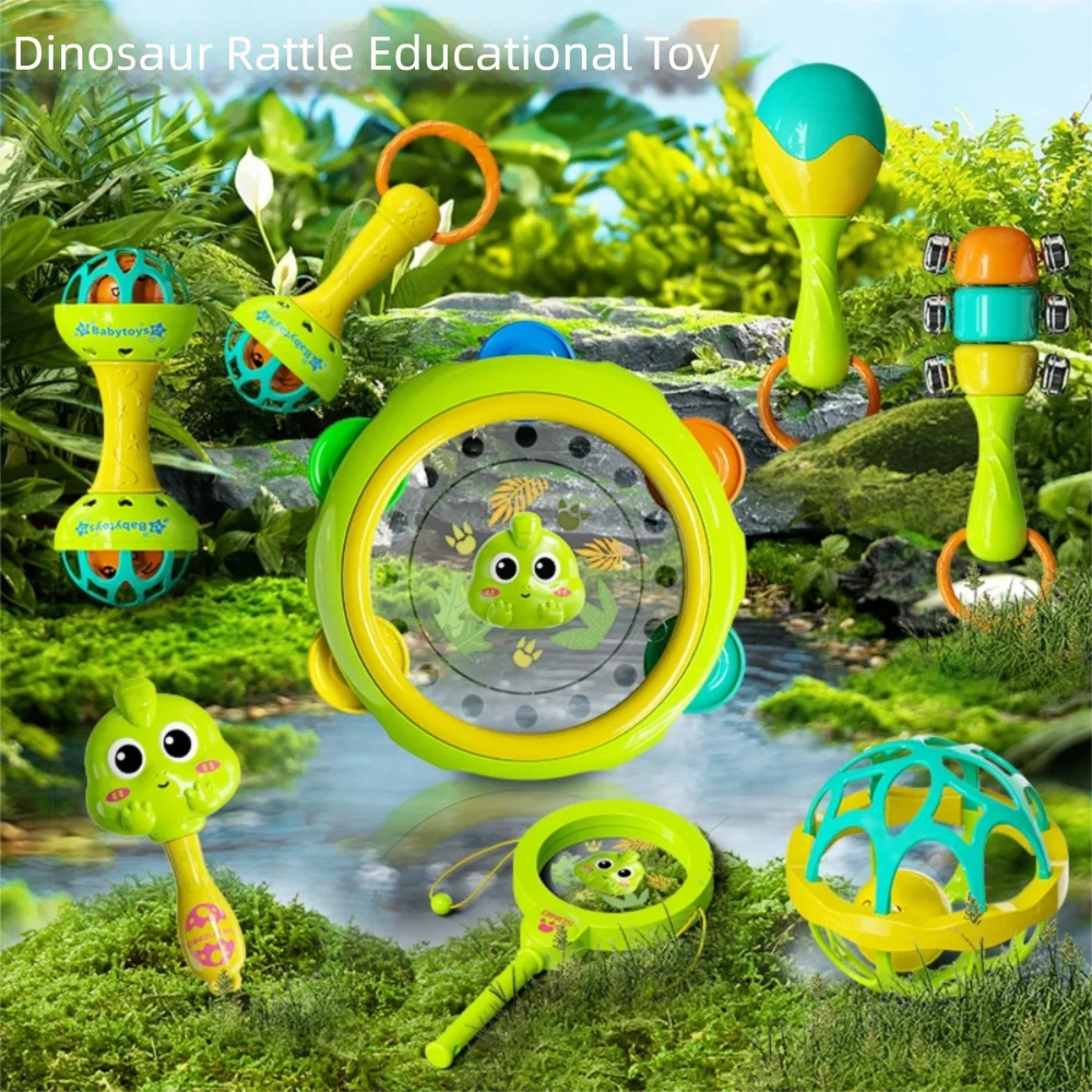 8/9 pezzi nuovo colorato a forma di cartone animato sonaglio per bambini giocattolo sensoriale in plastica leggera campanella onda tamburo neonato