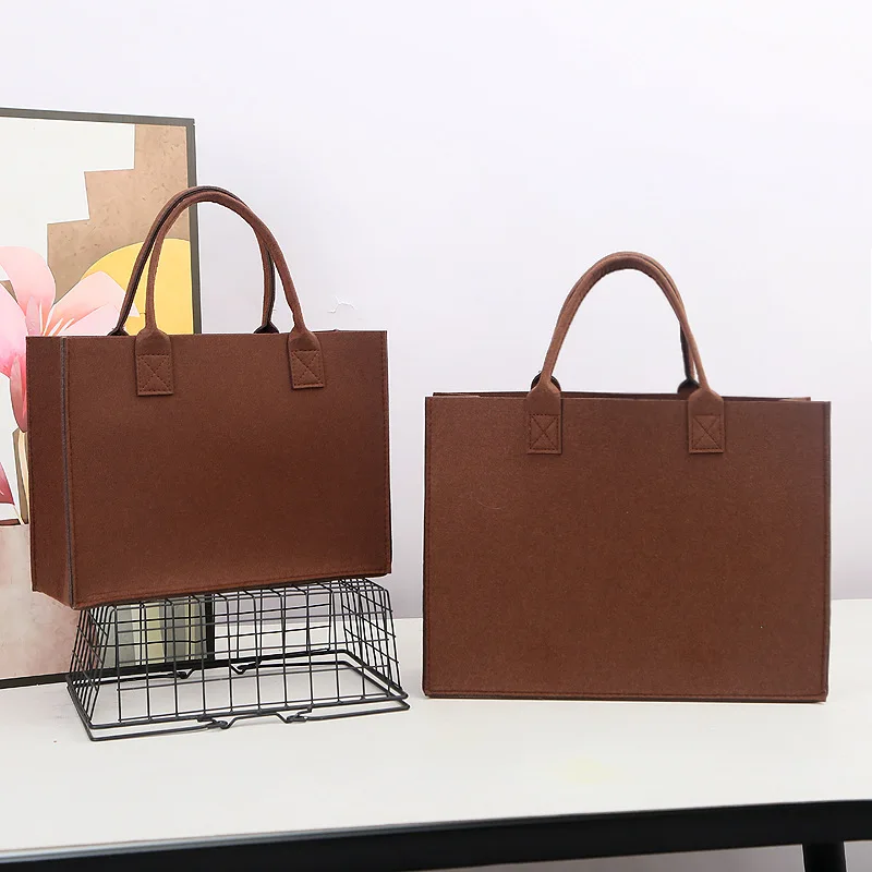 

100pcs/Lot Wholesale High Quality Colorful Felt Bag Large Capacity Felt Handbag Customized Logo Branded Promotional Souvenir Bag
