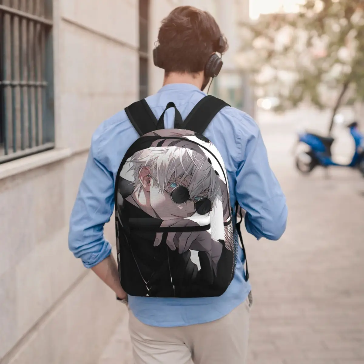 Satoru Gojo Anime Jujutsu Kaisen Student Backpack School Bag Hiking Travel Daypack for Men Women Fashion Bookbag Shoulder Bags