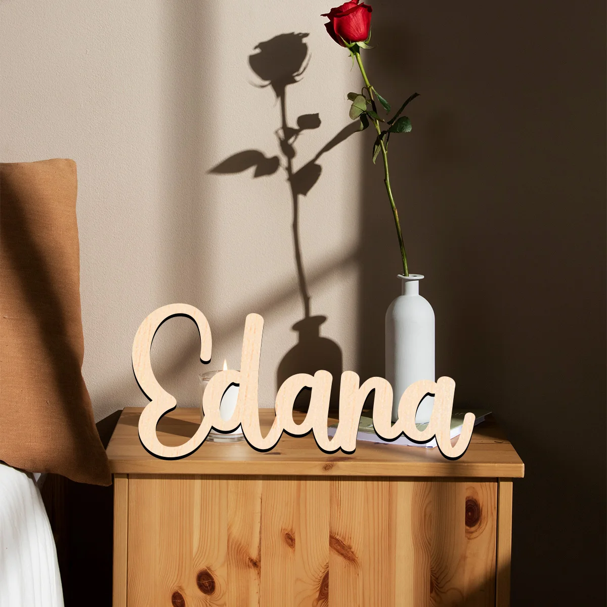 

1 pc edana example Customizable Name Wood Material Charming Home &Holiday Decor for Front Porch, Yard ldeal Home Decor