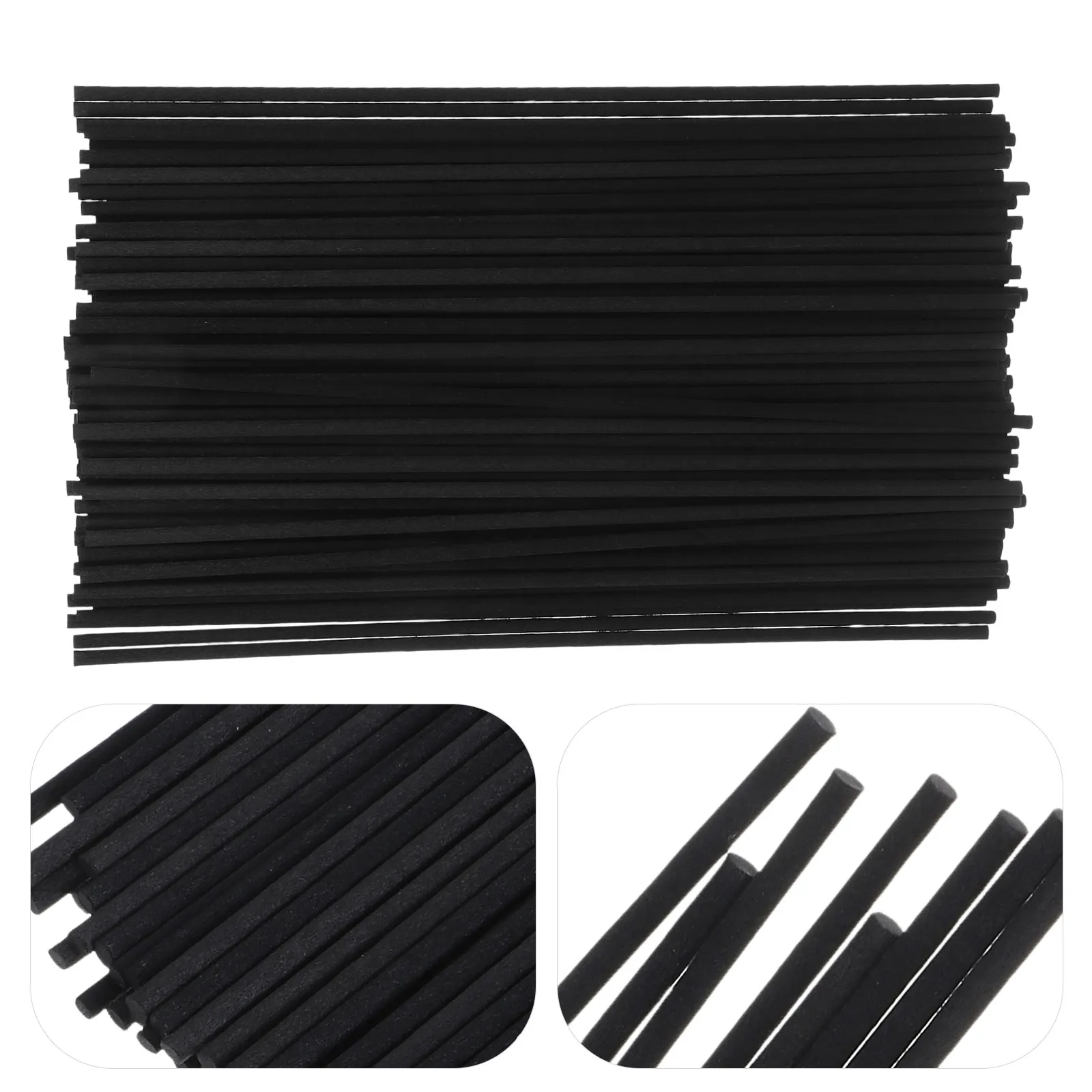 100Pcs Black Fiber Diffuser Sticks Stable Absorption Longlasting Scent Diffuser Rods for Home Office Bathroom Aromatherapy