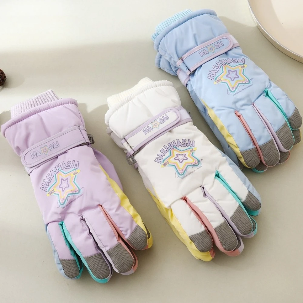 

Children's Waterproof Ski Gloves Winter Warm Fleece Lined Thick Gloves Outdoor Dedicated Ski Training Gloves Children's Gifts