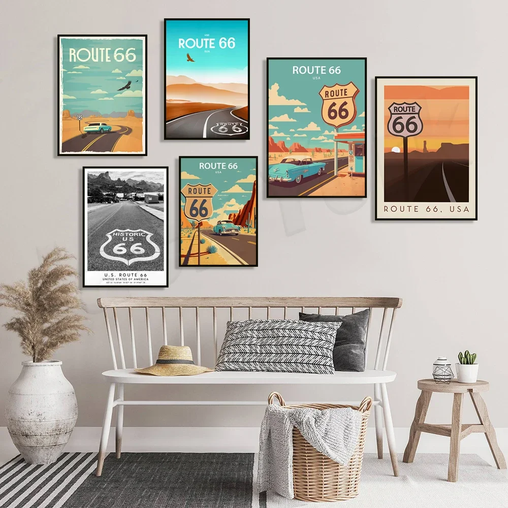 US Route 66 Print, Arizona Poster, Route 66 Art, Route 66 Poster Coordinates, Route 66 Wall Decor Travel Poster