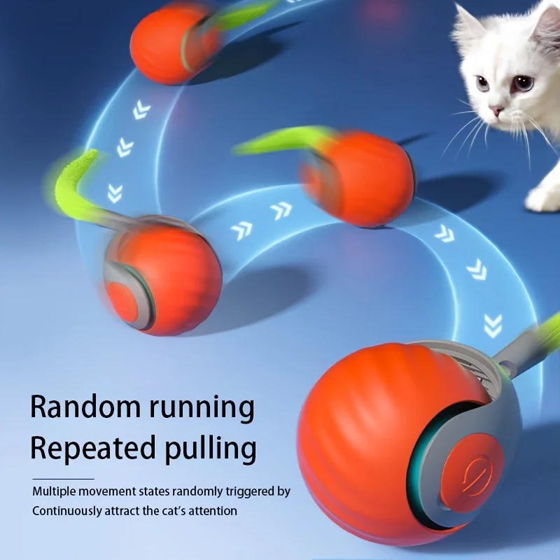 Intelligentes Katzenspielzeug, automatischer interaktiver Ball, elektrischer Rollball, USB-wiederaufladbar, beweglicher Katzenball, springender Ball, Geburtstagsgeschenk – Detail 6