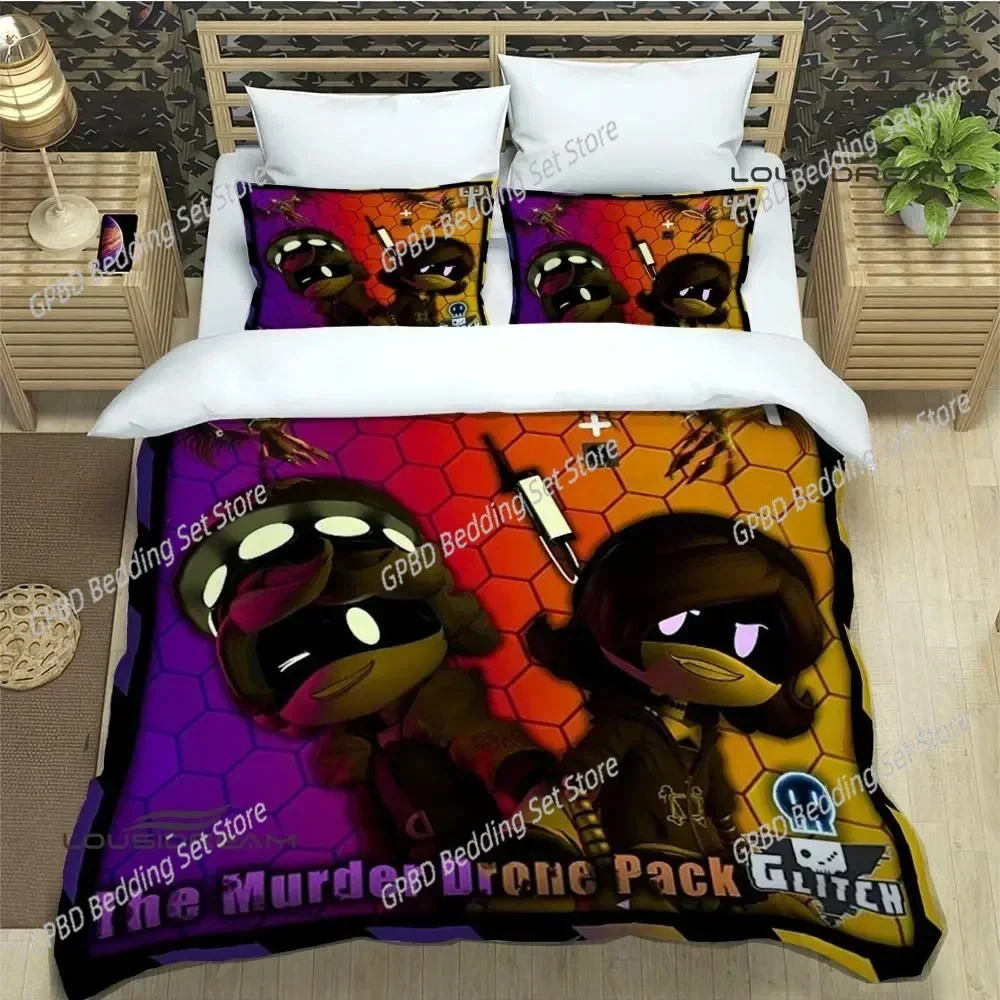 3D Print Murder-Drones Cartoon Comfortable Duvet Quilt Cover Pillowcase Bedding Set Children Bedroom Decoration Home Textile