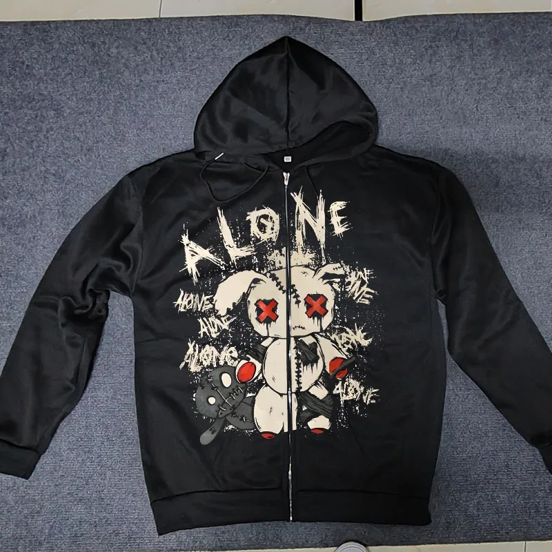 

Goth Autumn Women's Clothing Harajuku Hooded Shirt Top Zip Up Hoodies Women Sweatshirts Sweatshirt Woman Star Girl Y2k Hoodie