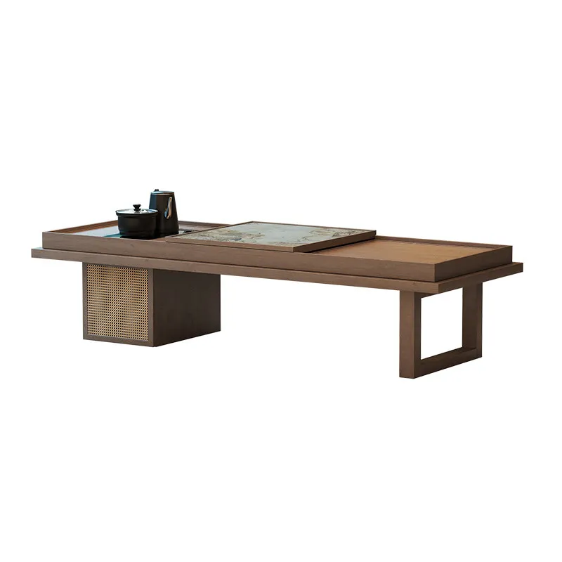 CX balcony exquisite small tea table kettle integrated embedded solid wood tatami tea table