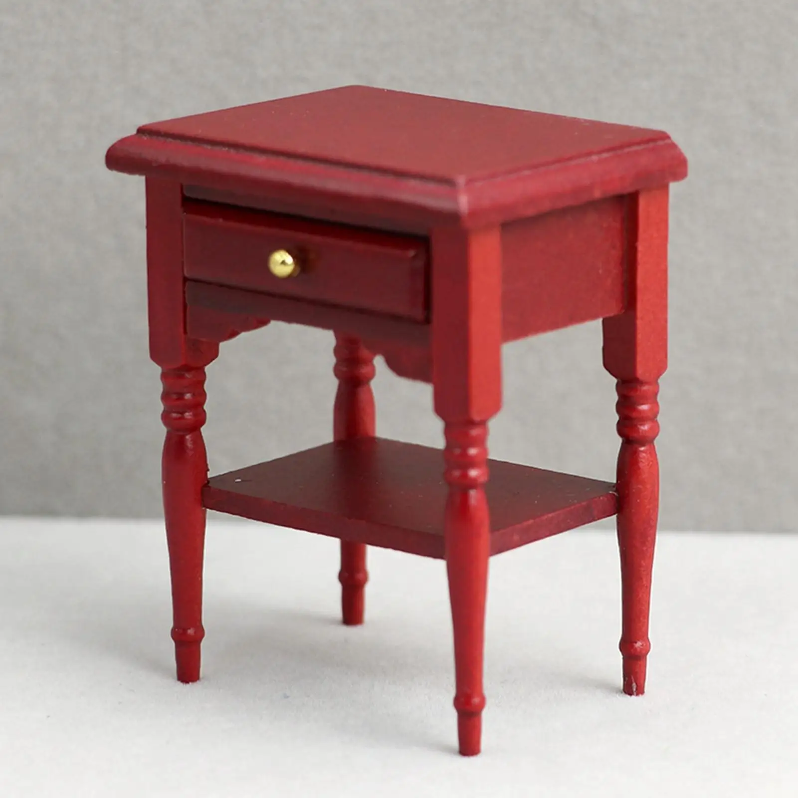 Wooden Miniature Bedside Table Accessories Handcraft NightStand