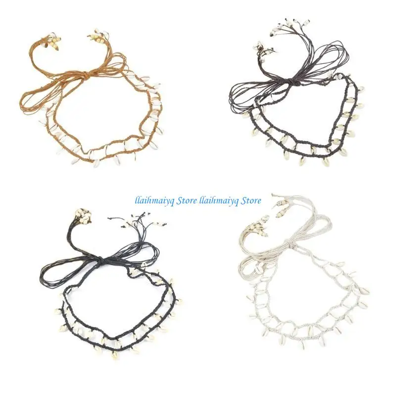 

573B Ladies Bohemian Belt Braid Waist Belt for Summer Seaside Dress Braid Belt