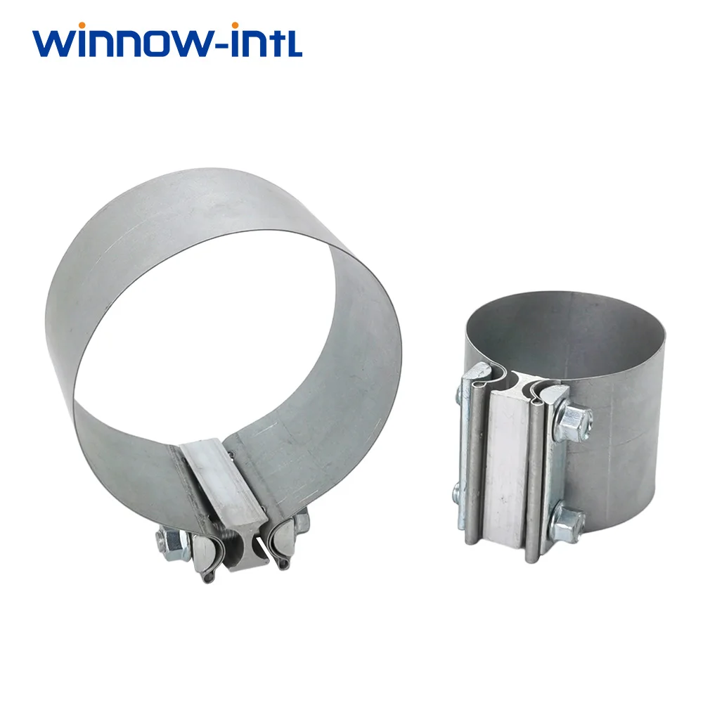 

Winnow-Intl - 3.0" 4.0" 5.0" Butt Joint clamp Exhaust Muffler Auto parts Band Clamp Aluminum Plated Steel Exhaust Sleeve Coupler