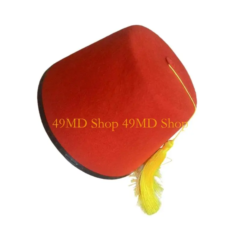 49MD Elegant Turkish Hat Stylish Moroccan Headwear with Decorative Detail Fez Turkish Hat Moroccan Hat Headgear