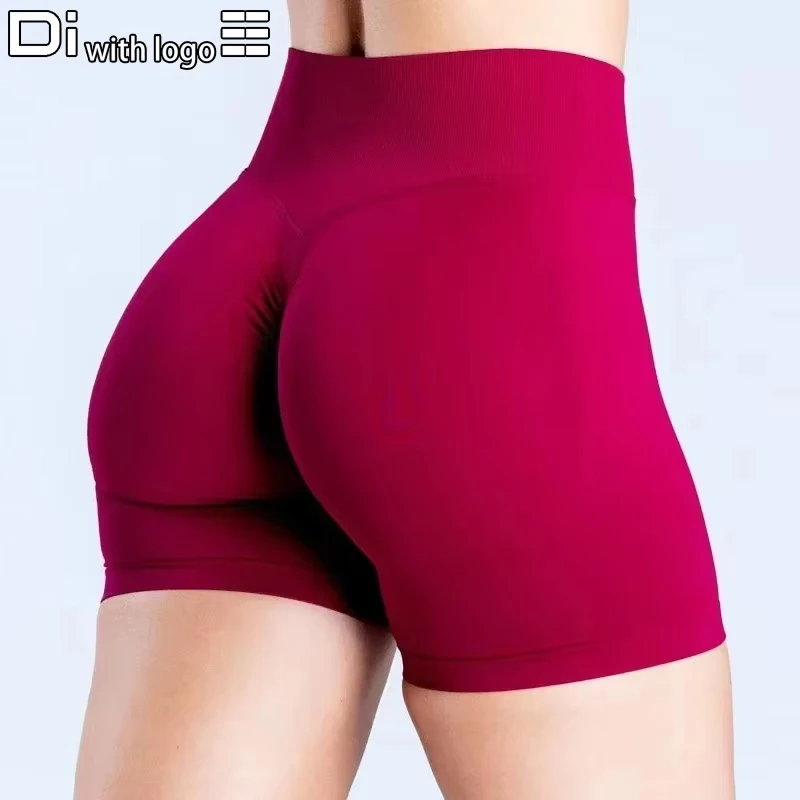 

Dynamic Shorts with Logo Workout Biker Short Low Waist Seamless Yoga Shorts Stretch Fitness Scrunch Bum Gym Shorts Clothing Tops