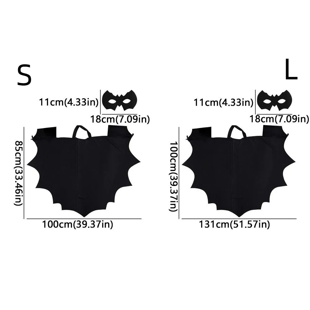 ブラックマント ハロウィン コウモリマントセット アイマスク 不織布 子供用 パーティーコスチューム トリックオアトリート コウモリコスプレコスチューム ステージ衣装